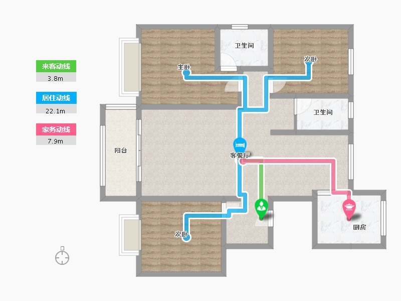 宁夏回族自治区-固原市-古雁壹号-110.00-户型库-动静线