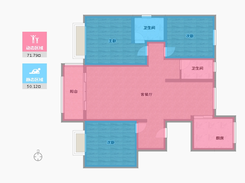 宁夏回族自治区-固原市-古雁壹号-110.00-户型库-动静分区