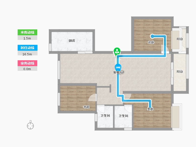 浙江省-绍兴市-东旭迎恩府-127.00-户型库-动静线