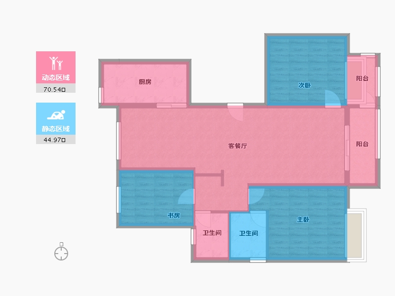 浙江省-绍兴市-东旭迎恩府-127.00-户型库-动静分区