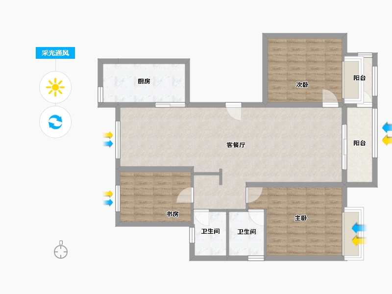 浙江省-绍兴市-东旭迎恩府-127.00-户型库-采光通风