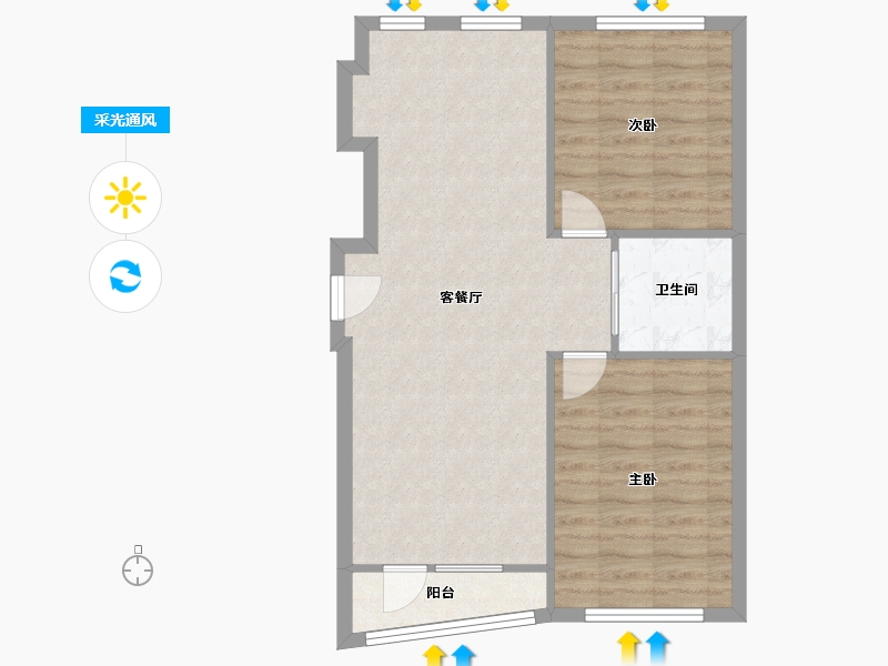 辽宁省-大连市-海富经典-一期-67.00-户型库-采光通风