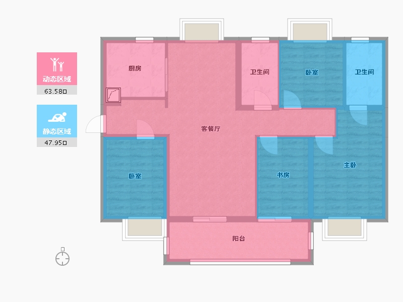 江西省-南昌市-龙湖·春江郦城-110.00-户型库-动静分区