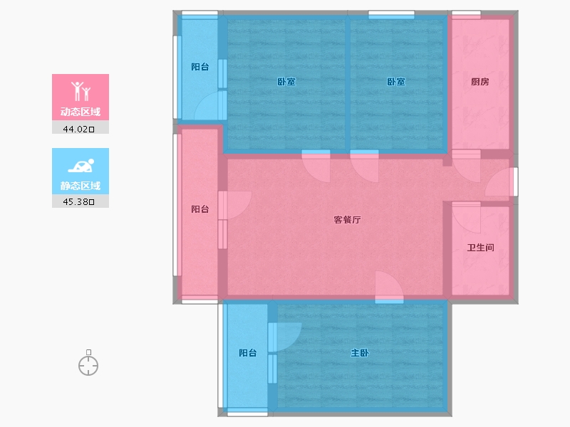 北京-北京市-杨庄中区-73.50-户型库-动静分区