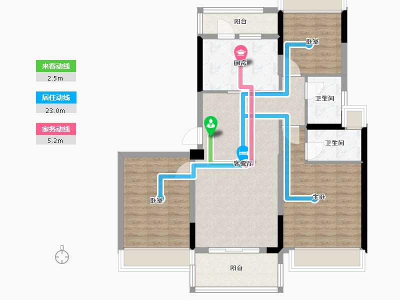 广西壮族自治区-柳州市-碧桂园·祥鹿城-103.00-户型库-动静线