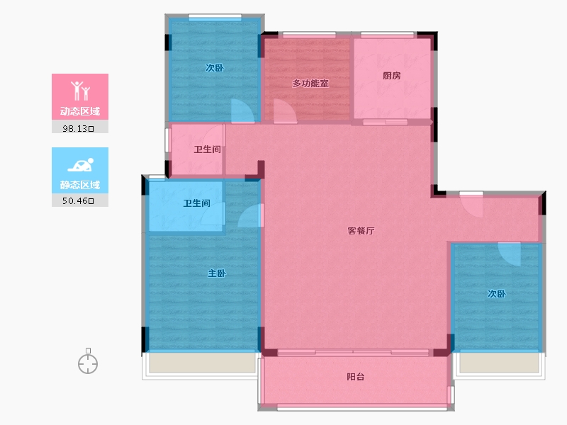 河南省-驻马店市-碧桂园天御府-96.00-户型库-动静分区