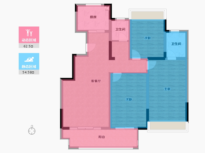 江苏省-淮安市-报业新城-166.00-户型库-动静分区