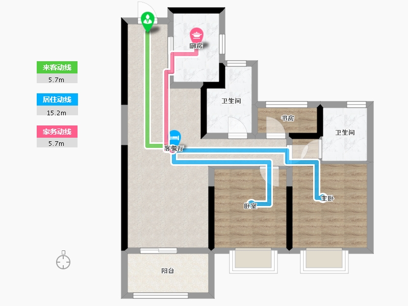 浙江省-温州市-金雅苑-77.00-户型库-动静线