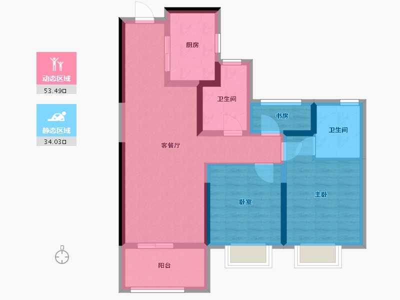 浙江省-温州市-金雅苑-77.00-户型库-动静分区