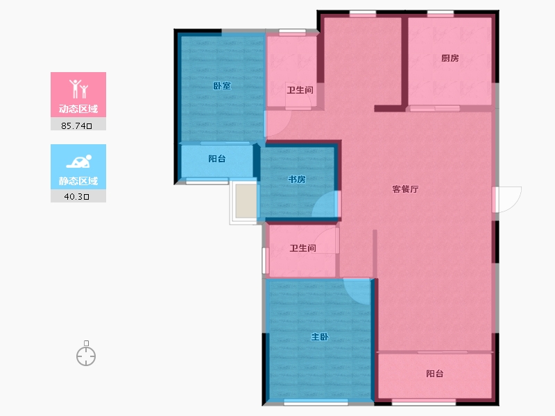 山东省-济南市-碧桂园翡翠雅郡-114.00-户型库-动静分区