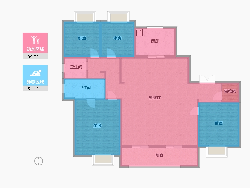 江苏省-徐州市-万科翡翠天地-150.00-户型库-动静分区