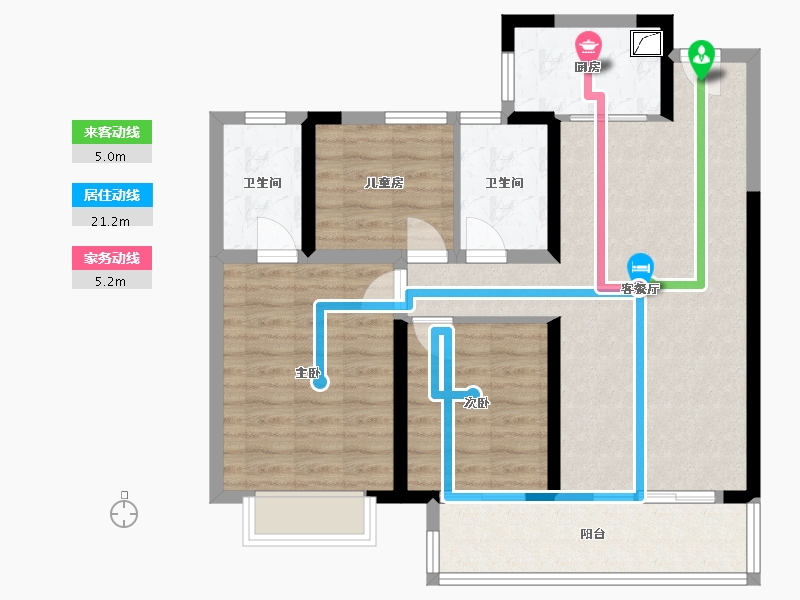 湖北省-襄阳市-蓝光·铭江半岛-90.00-户型库-动静线