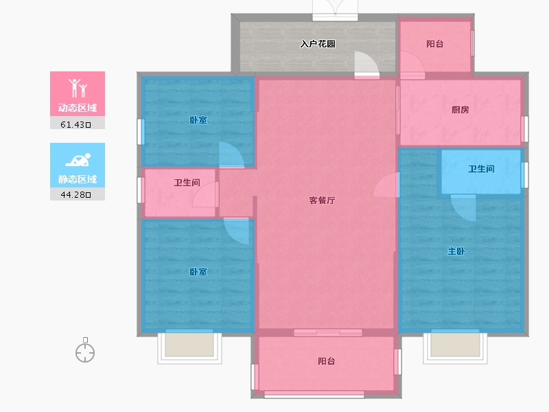 广东省-汕尾市-锦绣华府-101.00-户型库-动静分区