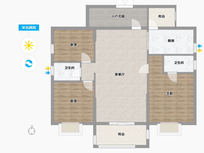 广东省-汕尾市-锦绣华府-101.00-户型库-采光通风