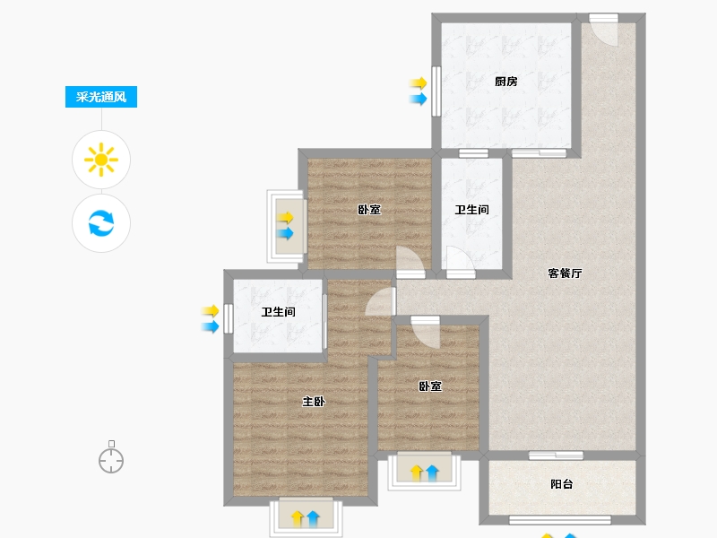 四川省-凉山彝族自治州-华源印象-105.00-户型库-采光通风