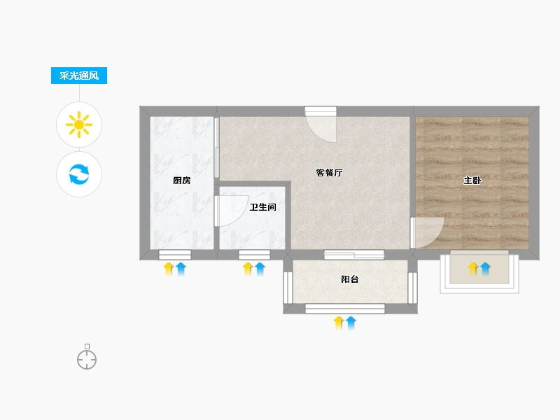 湖南省-长沙市-标志浪漫满屋-36.34-户型库-采光通风