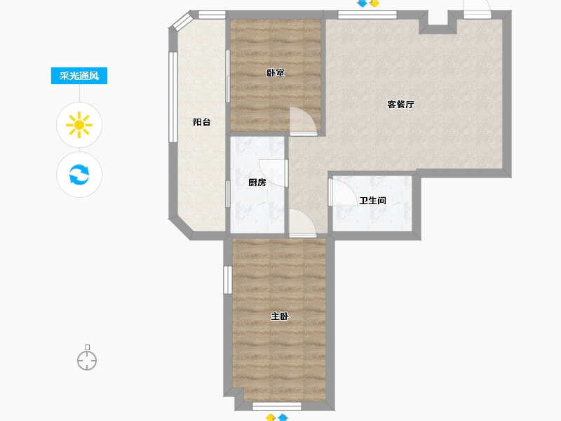 广东省-广州市-银珠公寓-63.00-户型库-采光通风