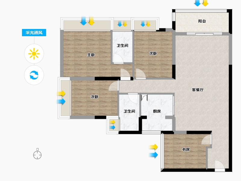 广东省-韶关市-御和苑-108.00-户型库-采光通风