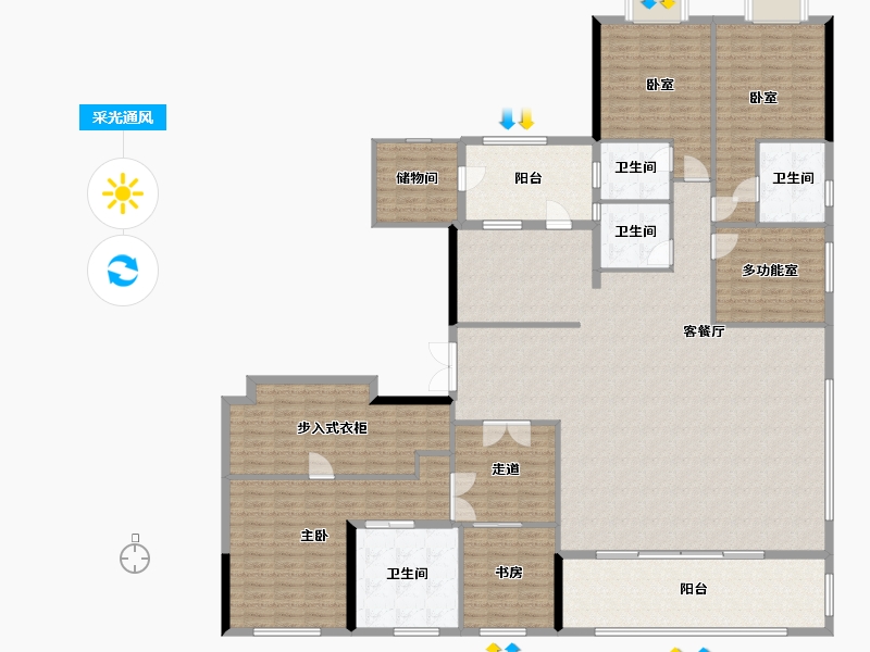 重庆-重庆市-香港置地公园大道-253.00-户型库-采光通风