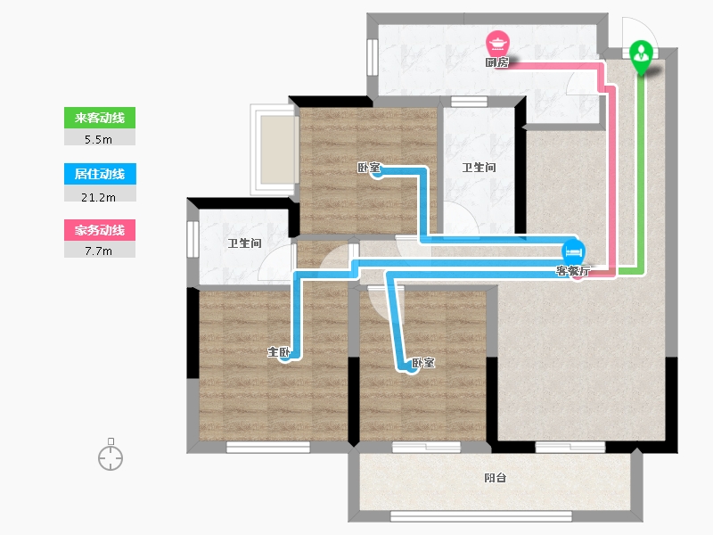 四川省-内江市-荣威名城-85.00-户型库-动静线