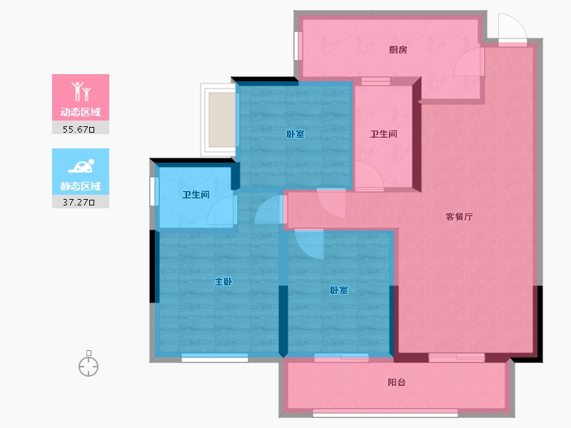 四川省-内江市-荣威名城-85.00-户型库-动静分区