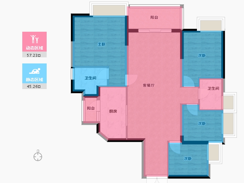 广东省-广州市-新世界云逸-99.00-户型库-动静分区