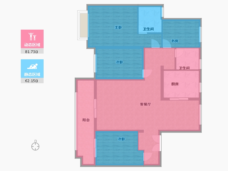 山东省-德州市-舜河慢城-130.00-户型库-动静分区