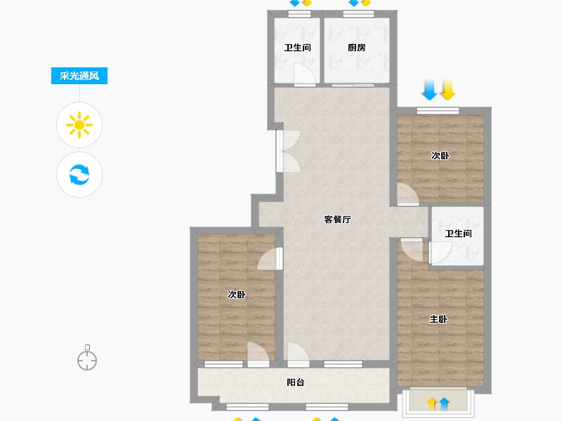 山东省-潍坊市-恒信凤栖桃源-101.00-户型库-采光通风