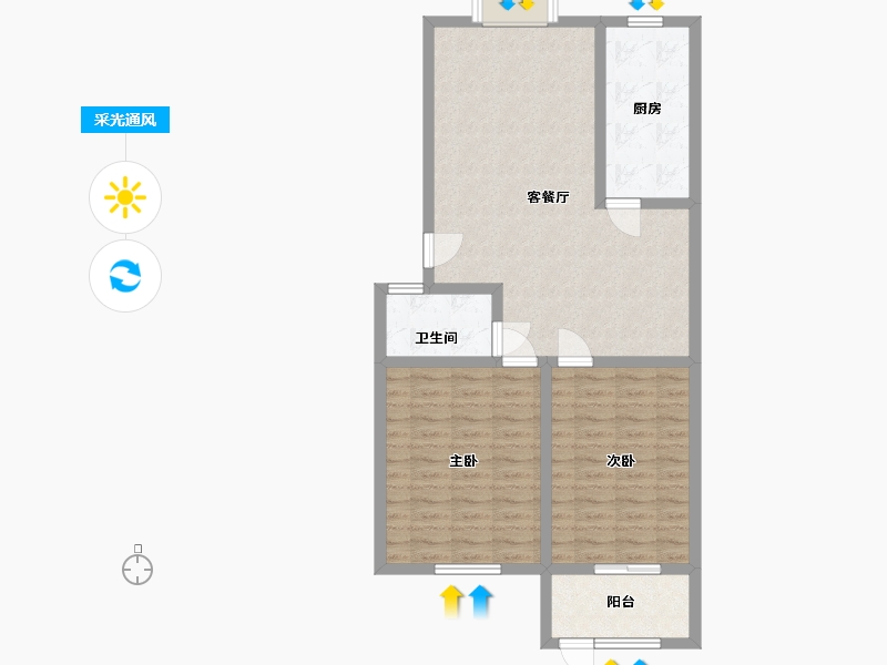 河南省-郑州市-都市丽茵-3号楼-86.00-户型库-采光通风