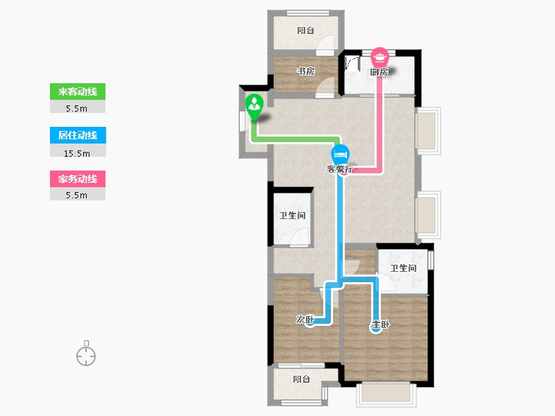 江苏省-苏州市-兰亭都荟-88.00-户型库-动静线