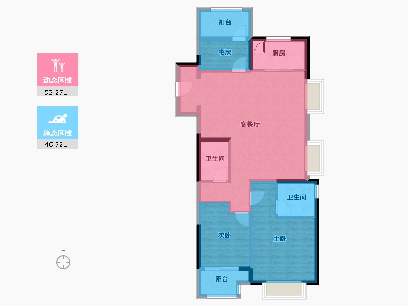 江苏省-苏州市-兰亭都荟-88.00-户型库-动静分区