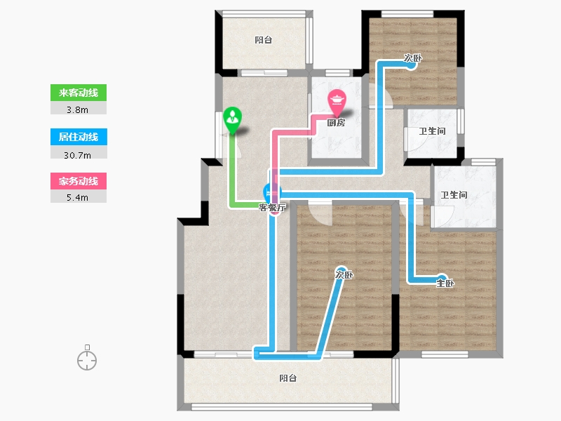 安徽省-宿州市-万像皇家公馆-117.12-户型库-动静线