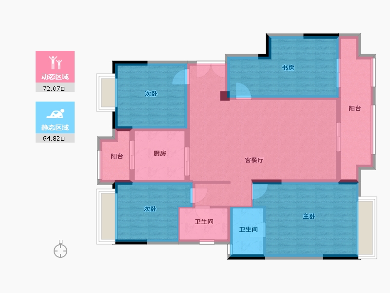 重庆-重庆市-樾千山-126.00-户型库-动静分区