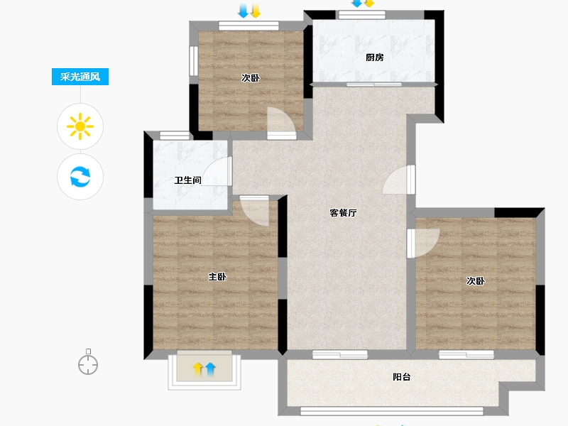 安徽省-合肥市-华盛和睦府-78.00-户型库-采光通风