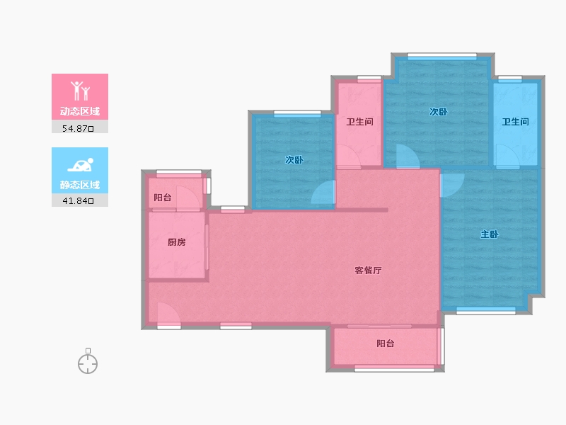 广东省-佛山市-钜隆风度广场-86.33-户型库-动静分区