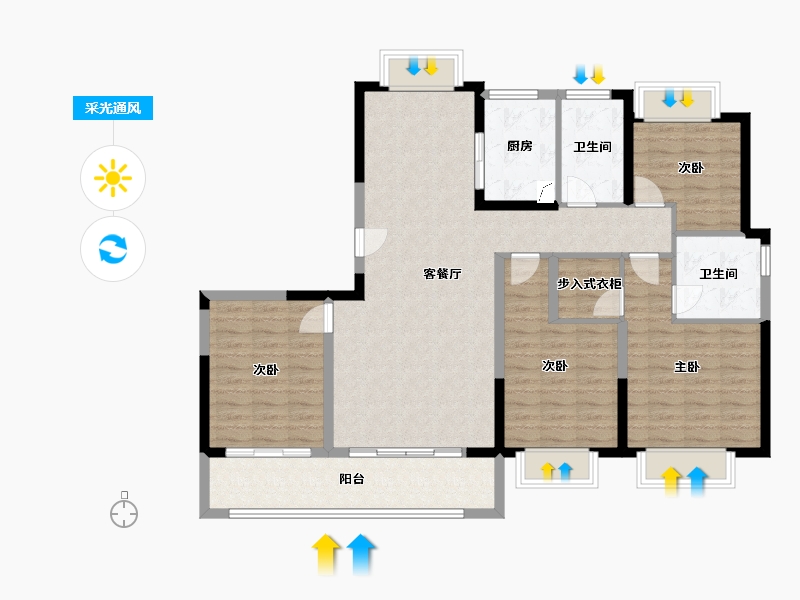 福建省-莆田市-融创兰溪雅筑-118.00-户型库-采光通风