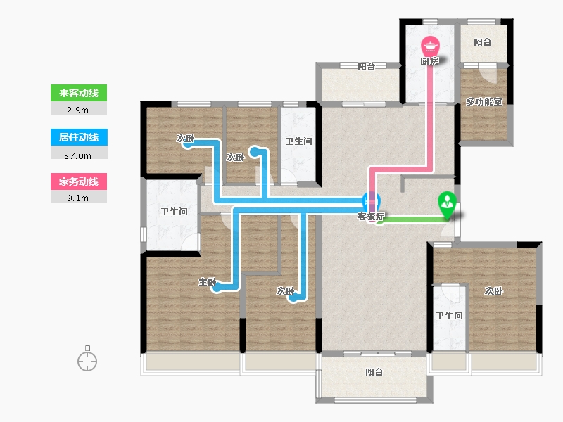 陕西省-渭南市-碧桂园·翡翠华府-180.00-户型库-动静线