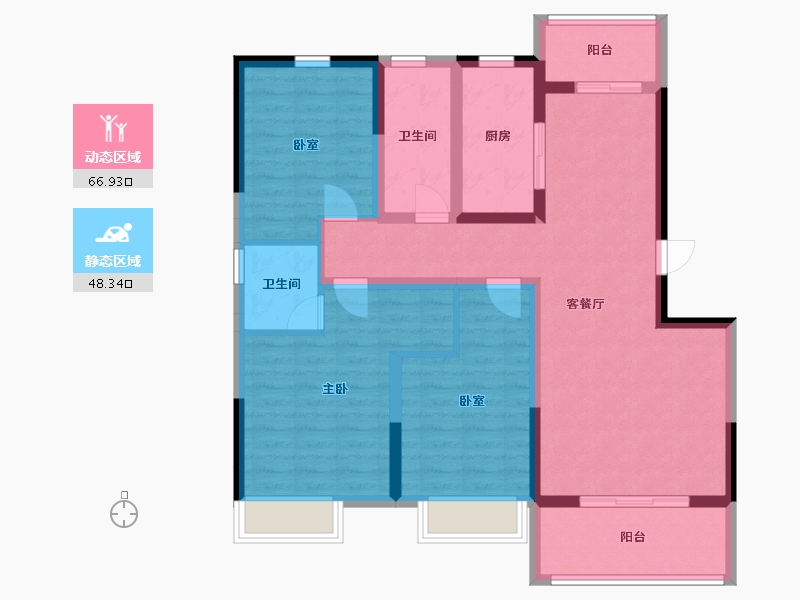 河南省-驻马店市-豫丰置业湖珀蓝岸项目-110.00-户型库-动静分区