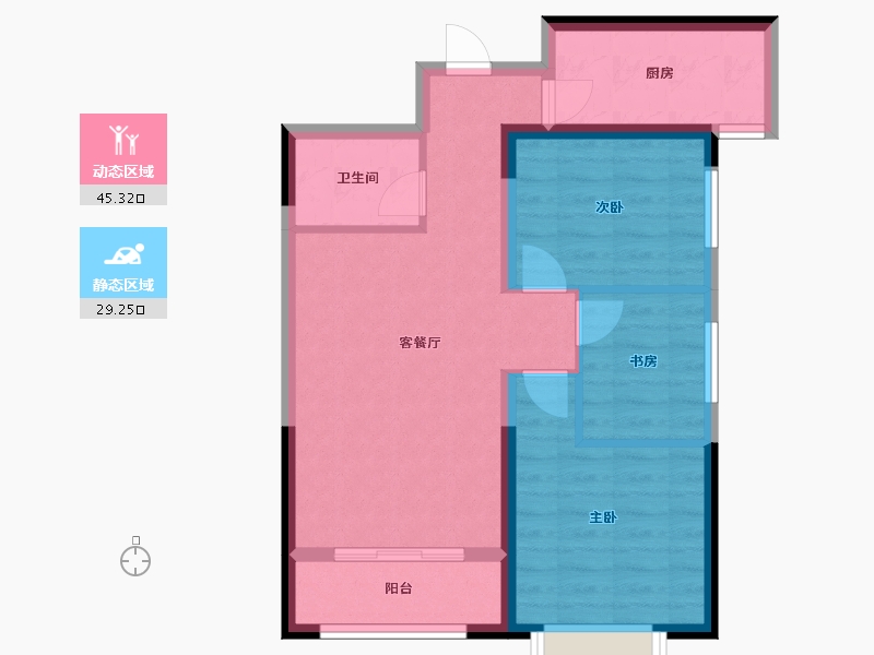 陕西省-西安市-太乙城时光界-76.00-户型库-动静分区