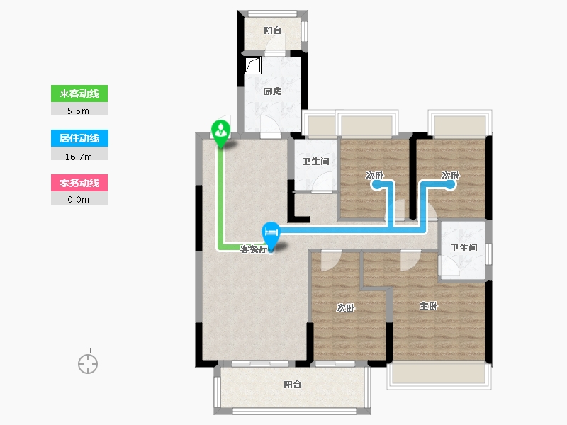 湖北省-荆州市-海棠湾-110.00-户型库-动静线