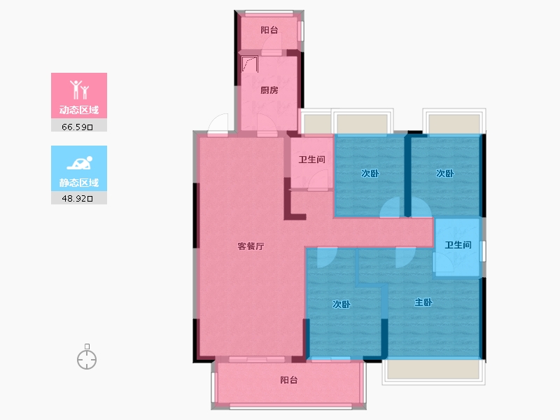 湖北省-荆州市-海棠湾-110.00-户型库-动静分区