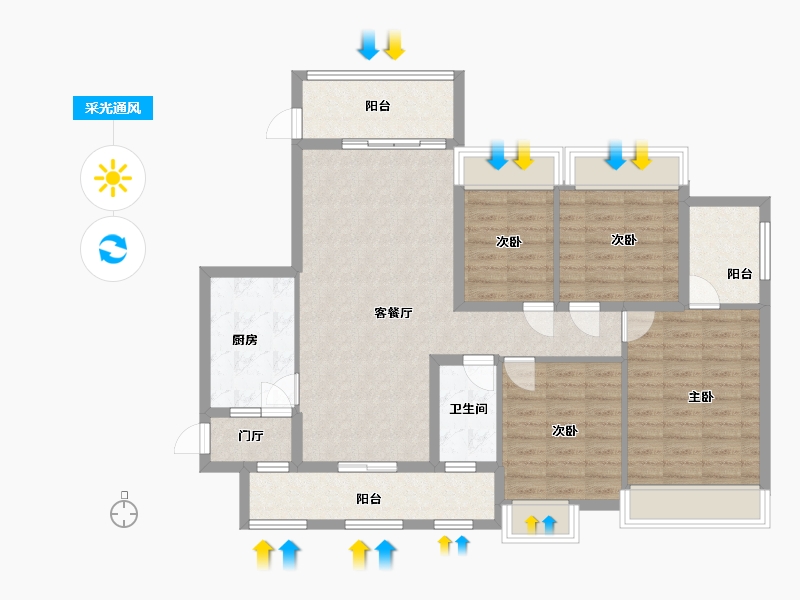 江苏省-连云港市-保利海上五月花-105.00-户型库-采光通风