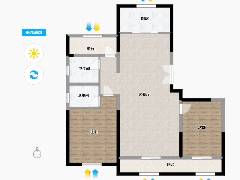 宁夏回族自治区-银川市-君临天下一期-121.00-户型库-采光通风