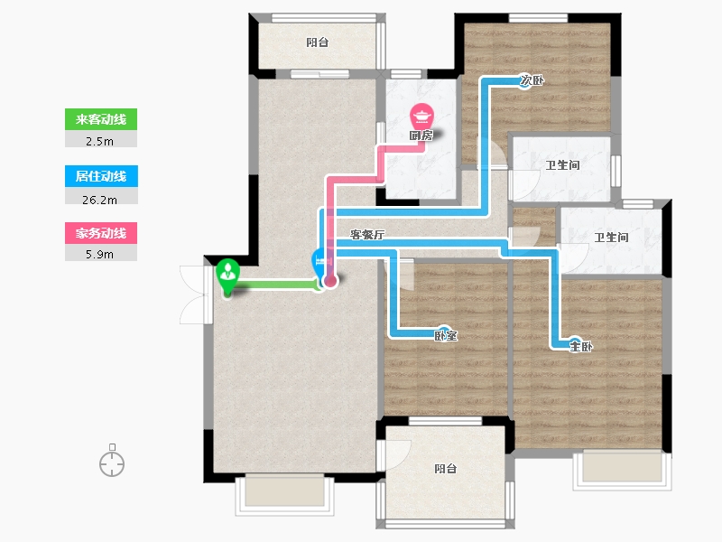 吉林省-长春市-恒大净月公馆-156.00-户型库-动静线