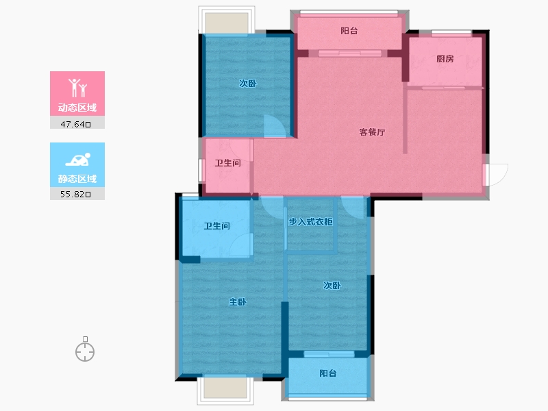 湖北省-武汉市-秀水青城-95.00-户型库-动静分区