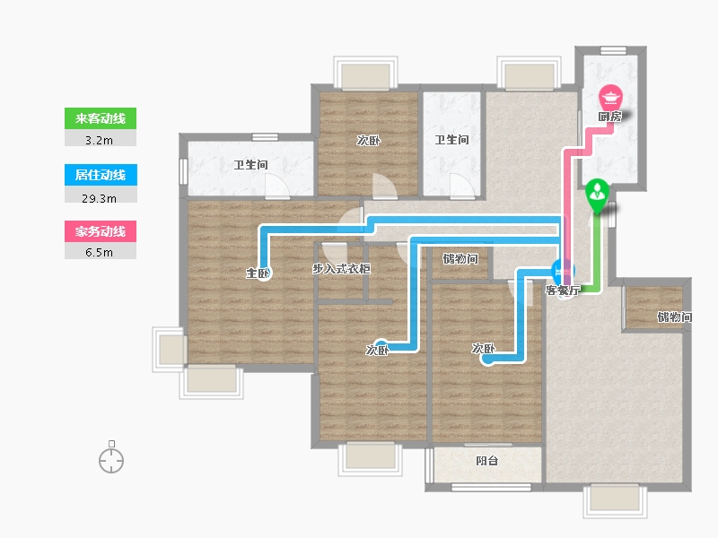 江苏省-无锡市-金领嘉园-145.00-户型库-动静线