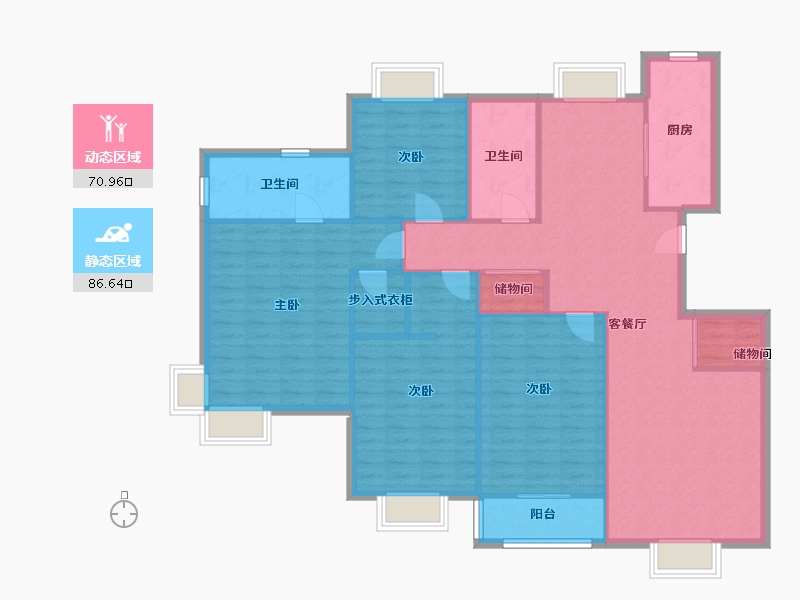 江苏省-无锡市-金领嘉园-145.00-户型库-动静分区