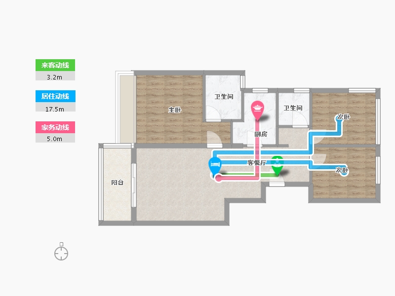 浙江省-杭州市-上锦辰府-80.00-户型库-动静线