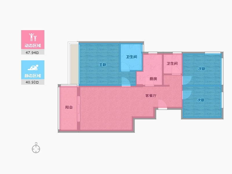 浙江省-杭州市-上锦辰府-80.00-户型库-动静分区