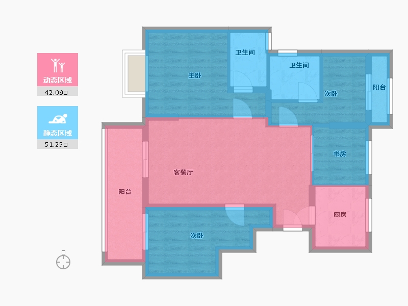 浙江省-宁波市-中旅宁宸院-89.78-户型库-动静分区